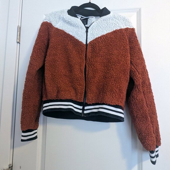 Vintage Nike Sportswear Sherpa Wolf Bomber Teddy Zip Up Jacket size XS - Picture 2 of 6